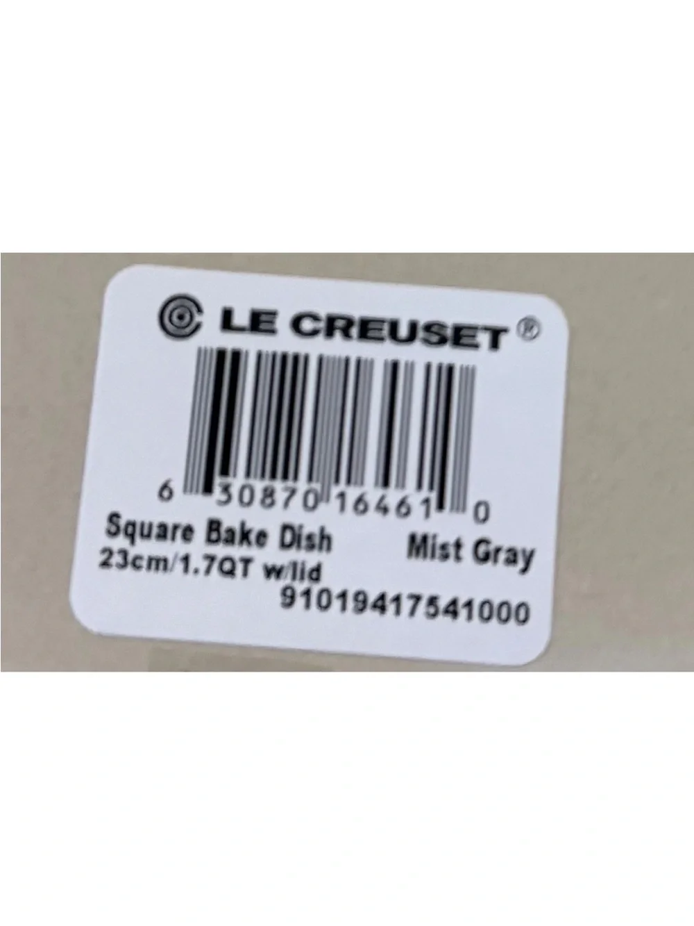 Le Creuset French Grey/Mist Gray 23cm Square Heritage Dish With Lid 9